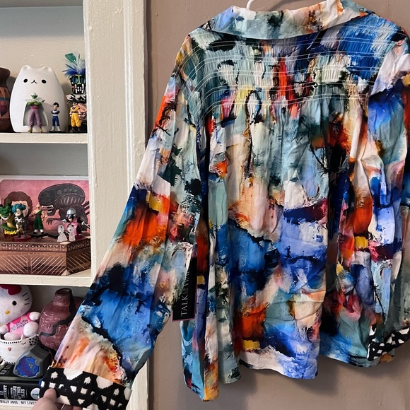 🏷️🎉🆕 • abstract multicolor polka dot watercolor tunic top - Picture 11 of 17